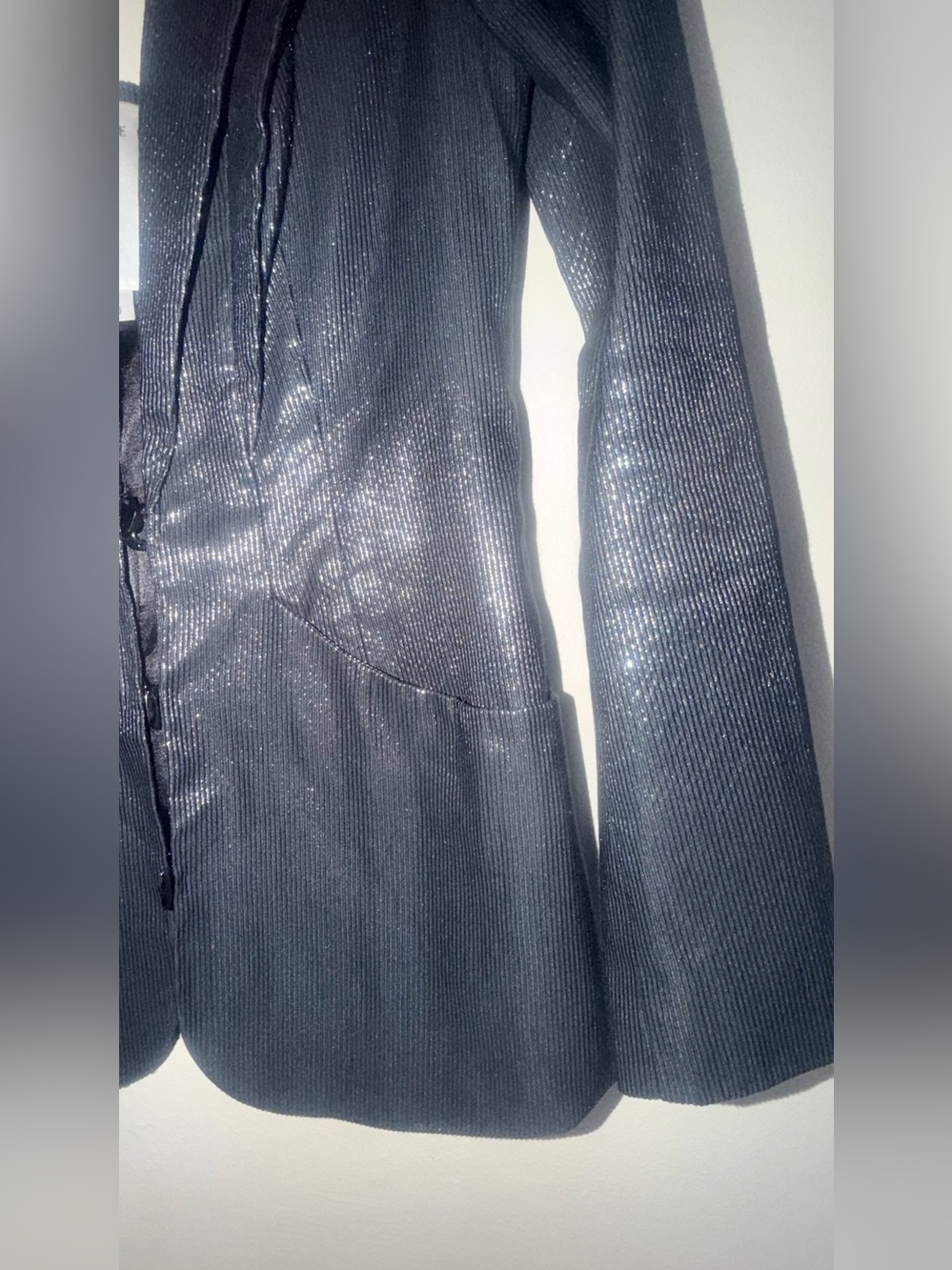 Walter Metallic Black Women's Blazer Jacket - Picture 3 of 12